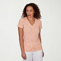 Hearts Of Palm Womens V Neck Short Sleeve T-Shirt