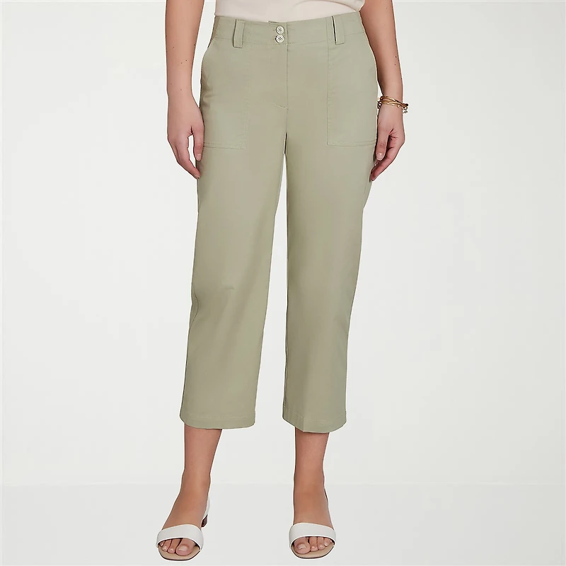 Hearts Of Palm Womens Straight Mid Rise Capri Pant