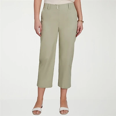 Hearts Of Palm Womens Straight Mid Rise Capri Pant
