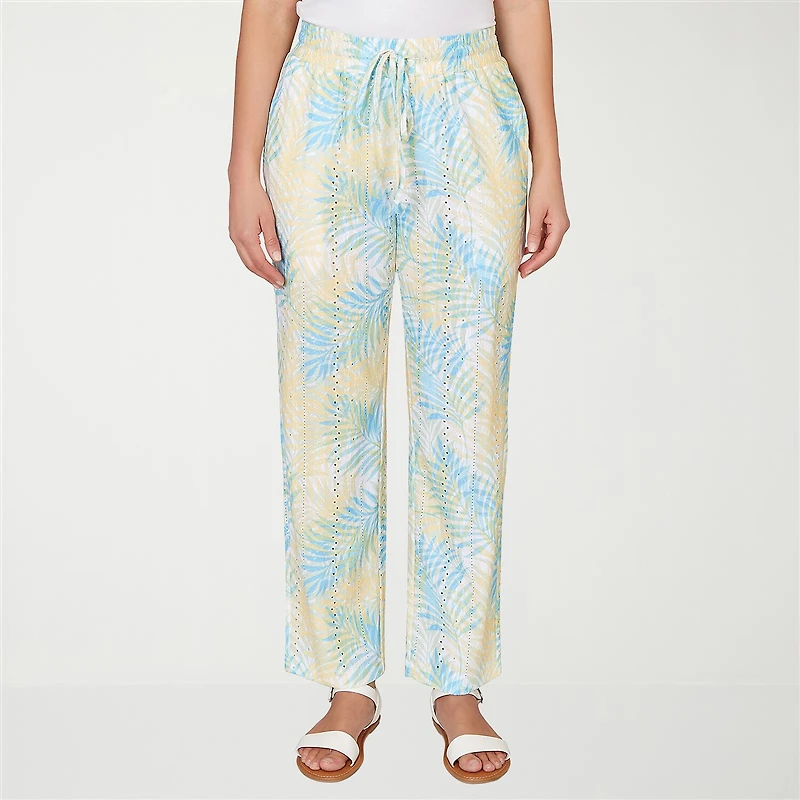 Hearts Of Palm Womens Straight Mid Rise Pull-On Pant