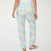 Hearts Of Palm Womens Straight Mid Rise Pull-On Pant