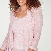 Hearts Of Palm Womens V Neck 3/4 Sleeve Open Front Cardigan