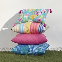 Outdoor Oasis 20"X 20" Orchid Print Square Throw Pillow