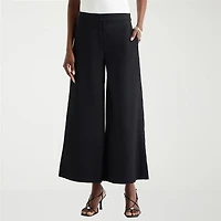 Worthington Womens Tall Wide Leg High Rise Cropped Pant