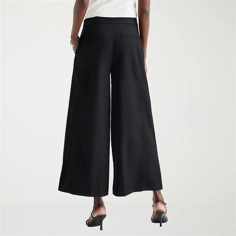 Worthington Womens Tall Wide Leg High Rise Cropped Pant