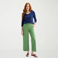 St. John's Bay Womens Tall V Neck 3/4 Sleeve T-Shirt