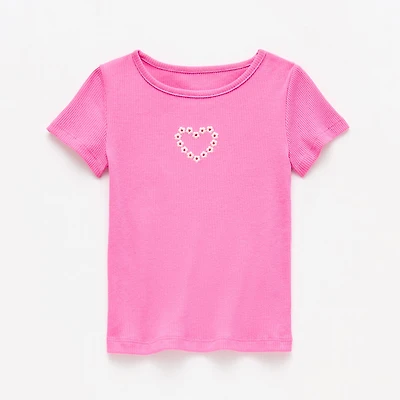 Okie Dokie Toddler & Little Girls Crew Neck Short Sleeve T-Shirt