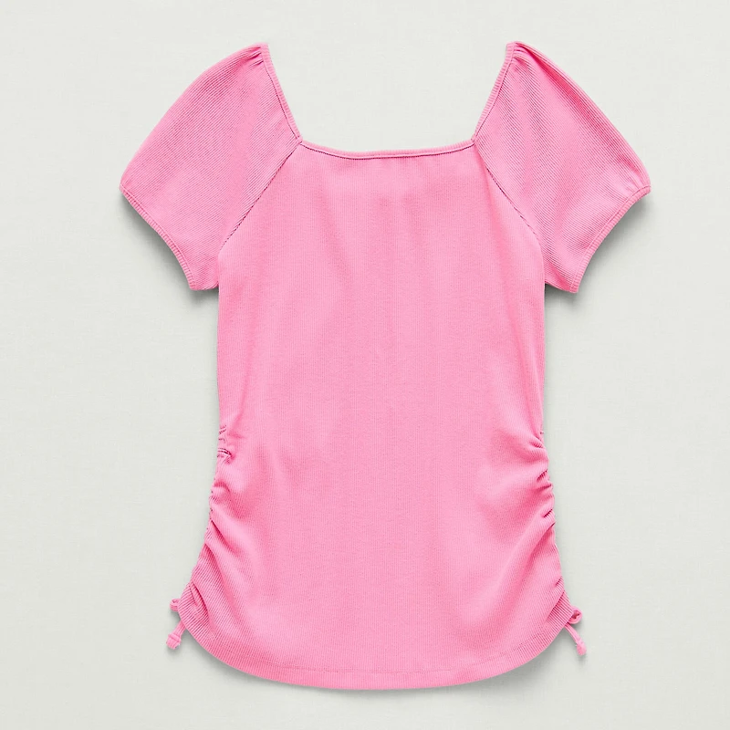 Thereabouts Little & Big Kid Girls Square Neck Short Sleeve T-Shirt