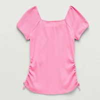 Thereabouts Little & Big Kid Girls Square Neck Short Sleeve T-Shirt