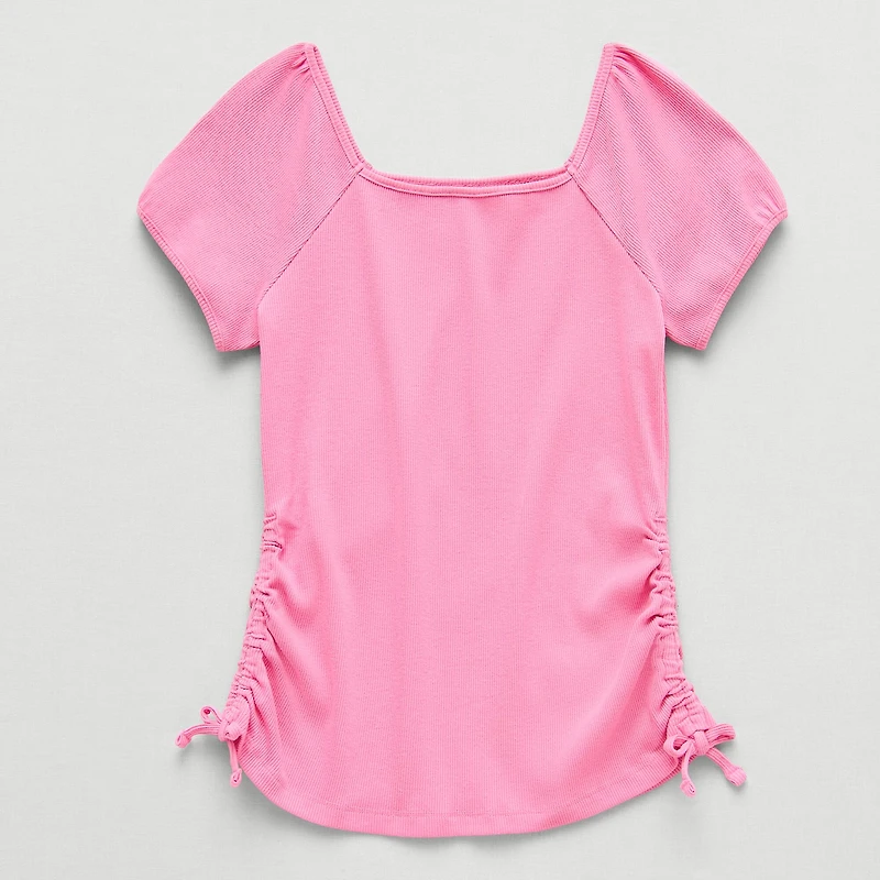 Thereabouts Little & Big Kid Girls Square Neck Short Sleeve T-Shirt