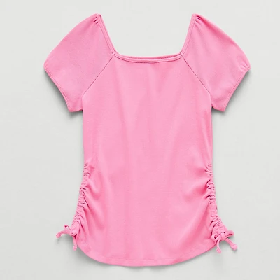 Thereabouts Little & Big Kid Girls Square Neck Short Sleeve T-Shirt