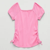 Thereabouts Little & Big Kid Girls Square Neck Short Sleeve T-Shirt