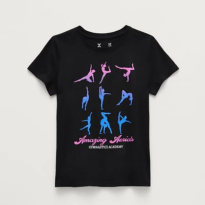 Xersion Little & Big Kid Girls Crew Neck Short Sleeve Regular Fit Graphic T-Shirt