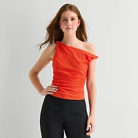 by&by Womens Juniors Asymmetrical Neck Sleeveless Tank Top