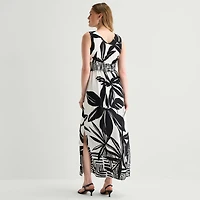 Rabbit Design Womens V Neck Sleeveless Maxi Dress