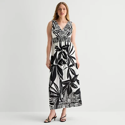 Rabbit Design Womens V Neck Sleeveless Maxi Dress
