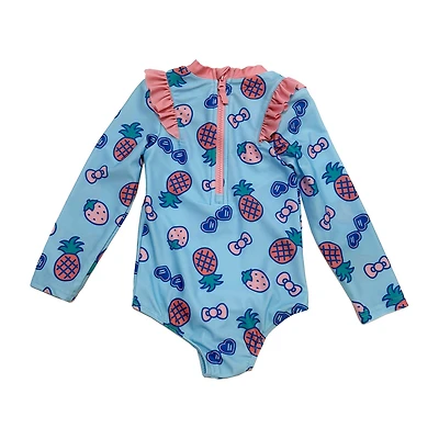 Toddler Girls Hello Kitty Long Sleeve One Piece Swimsuit