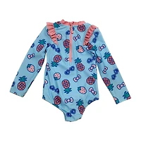 Toddler Girls Hello Kitty Long Sleeve One Piece Swimsuit