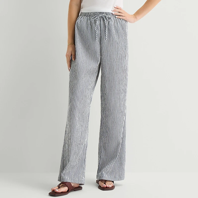 by&by Womens Wide Leg Flat Front Pant