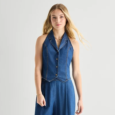by&by Womens Juniors Sleeveless Vest