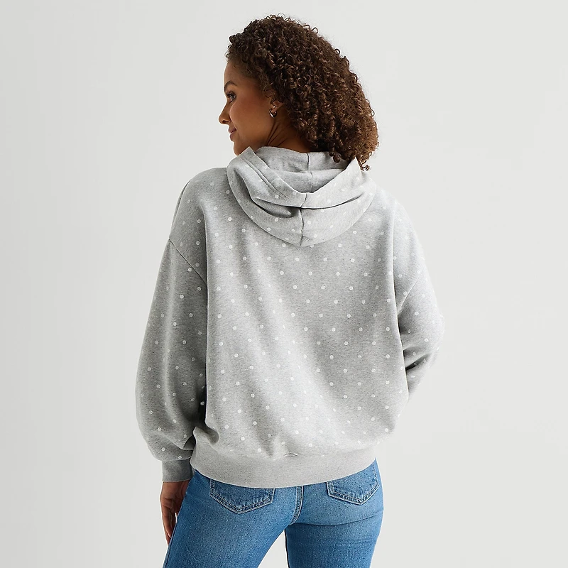Arizona Womens Juniors Long Sleeve Fleece Hoodie