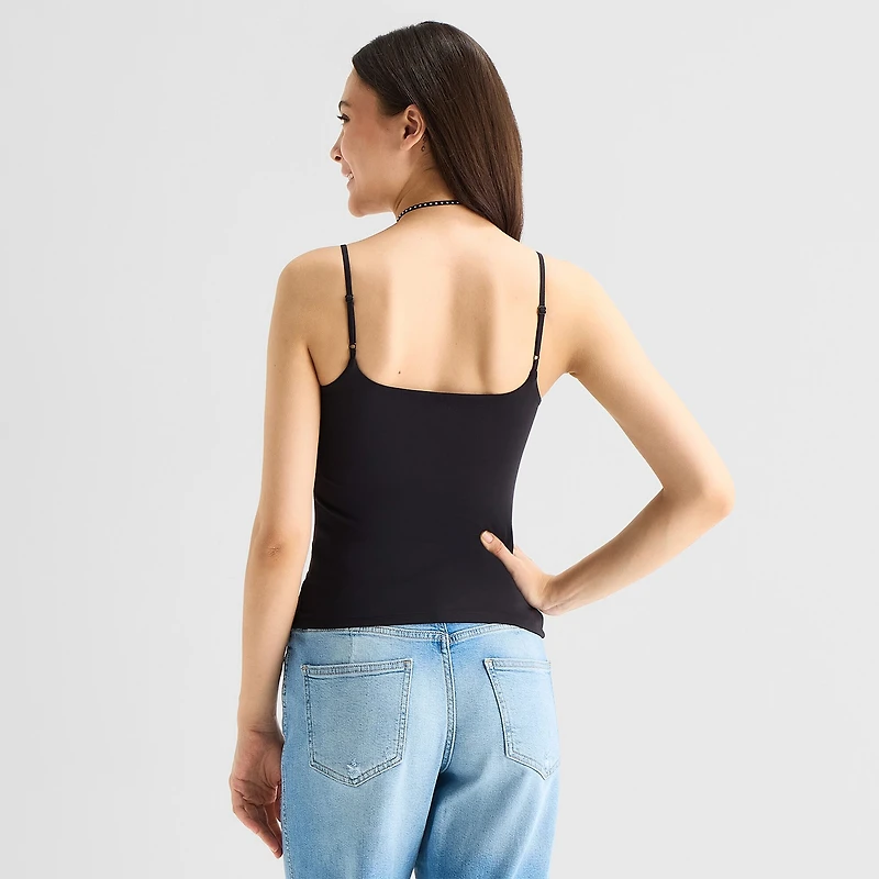 Arizona Smooth Womens Juniors Square Neck Sleeveless Camisole