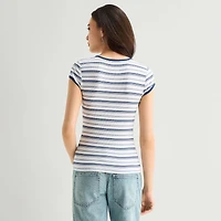 Arizona Womens Juniors Crew Neck Short Sleeve T-Shirt