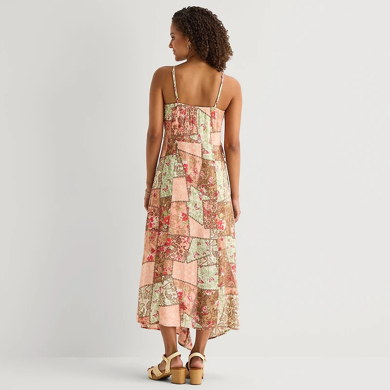 Arizona Womens Juniors Sleeveless Floral Midi Slip Dress