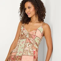 Arizona Womens Juniors Sleeveless Floral Midi Slip Dress