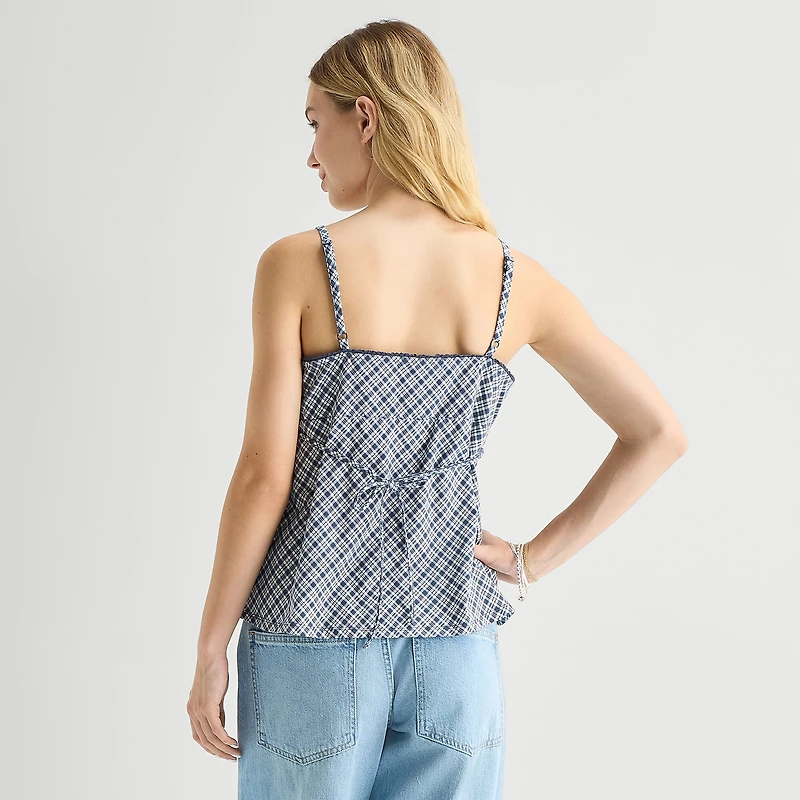 Arizona Womens Juniors Sleeveless Babydoll Top