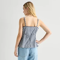 Arizona Womens Juniors Sleeveless Babydoll Top