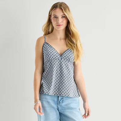 Arizona Womens Juniors Sleeveless Babydoll Top