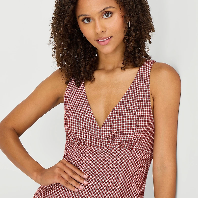 Arizona Womens Juniors Sleeveless Babydoll Dress