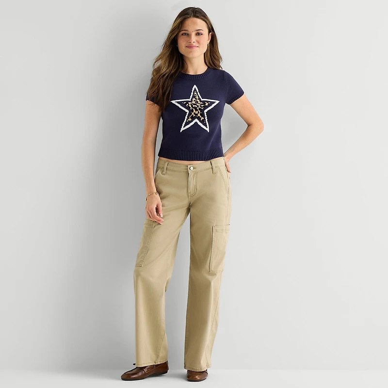 Arizona Womens Juniors Crew Neck Short Sleeve Shell