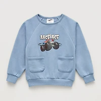Grayson Little Toddler Boys Crew Neck Long Sleeve Hot Wheels Sweatshirt