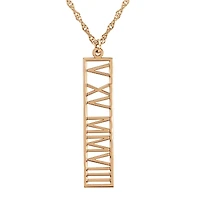 Personalized Roman Numeral Date Pendant Necklace