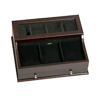 Mele and Co Hampdenb Glass Top Mahogany-Finish Valet