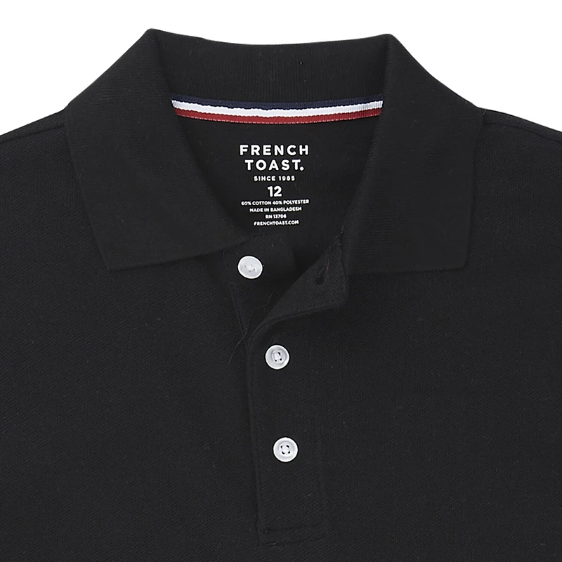 French Toast Toddler Boys Long Sleeve Regular Fit Stretch Fabric Polo Shirt