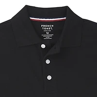 French Toast Toddler Boys Long Sleeve Regular Fit Stretch Fabric Polo Shirt
