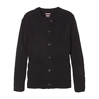 French Toast Little & Big Kid Girls Crew Neck Long Sleeve Button Cardigan