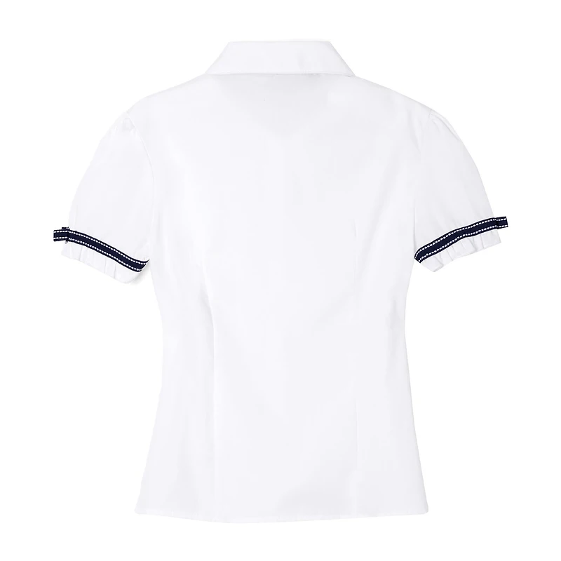 French Toast Toddler Girls Short Sleeve Fitted Regular Fit Button-Down Shirt