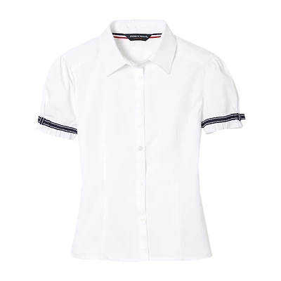 French Toast Toddler Girls Short Sleeve Fitted Regular Fit Button-Down Shirt
