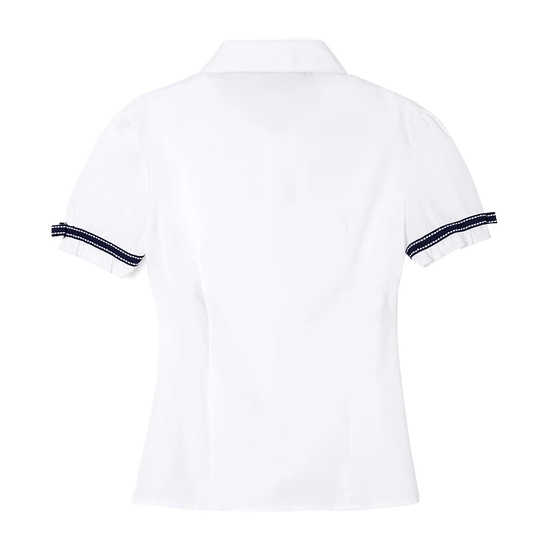 French Toast Little & Big Kid Girls Short Sleeve Embellished Blouse