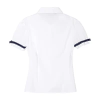 French Toast Little & Big Kid Girls Short Sleeve Embellished Blouse