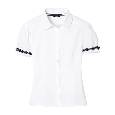 French Toast Little & Big Kid Girls Short Sleeve Embellished Blouse
