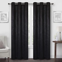 Regal Home Geo Lattice Grommet Top Energy Saving Embossed Blackout Set of 2 Curtain Panel