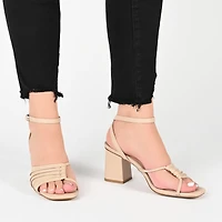 Journee Collection Shillo Womens Round Open Toe Block Heel Pumps