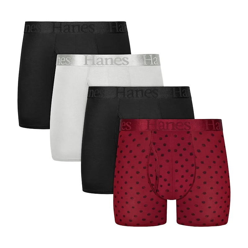Hanes Supersoft Bonus Pack Mens 4 Comfort Waistband Trunks Uo2td4