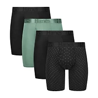 Hanes Supersoft Bonus Pack Mens 4 Long Leg Boxer Briefs Uo2lp4