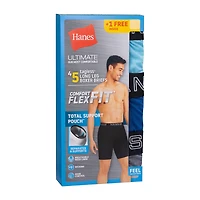 Hanes Ultimate Comfort Flex Fit Total Support Pouch Bonus Pack Mens 5 Long Leg Boxer Briefs Ufsl51